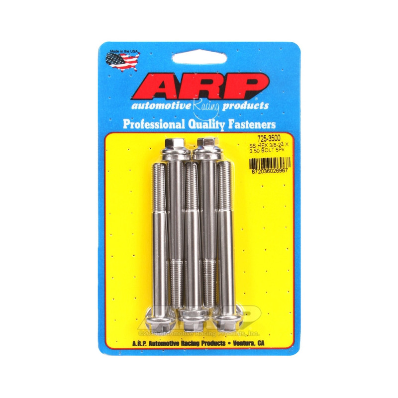 Șuruburi și piulițe universale ARP cu cap STD 3/8-24 – Oțel inoxidabil, cap hexagonal, x5 - ARP-725-3500 - 725-3500 - 3666618199108